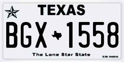 TX license plate BGX1558