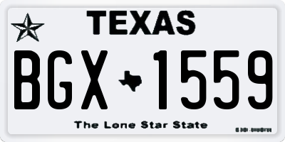 TX license plate BGX1559