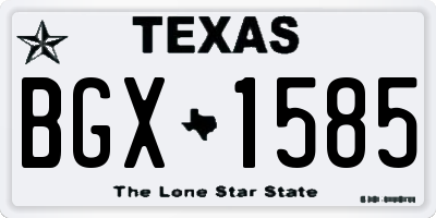 TX license plate BGX1585