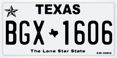 TX license plate BGX1606
