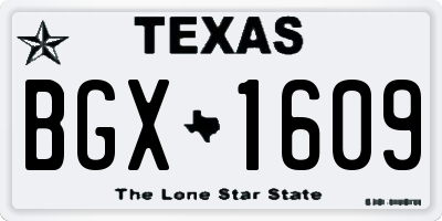 TX license plate BGX1609