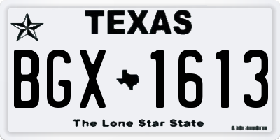 TX license plate BGX1613