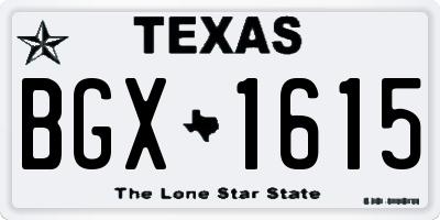 TX license plate BGX1615