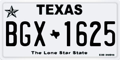 TX license plate BGX1625