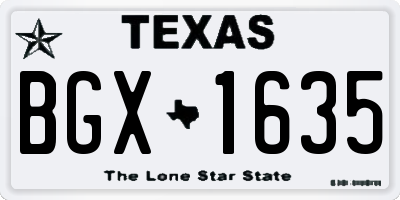 TX license plate BGX1635