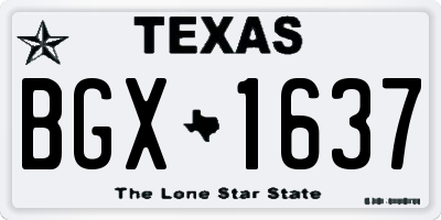 TX license plate BGX1637