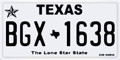 TX license plate BGX1638