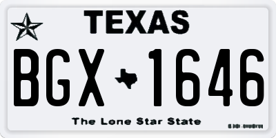 TX license plate BGX1646