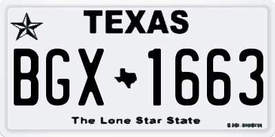 TX license plate BGX1663