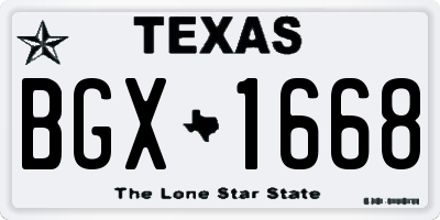 TX license plate BGX1668