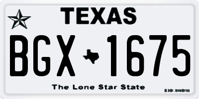 TX license plate BGX1675