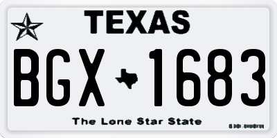 TX license plate BGX1683