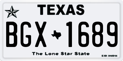 TX license plate BGX1689