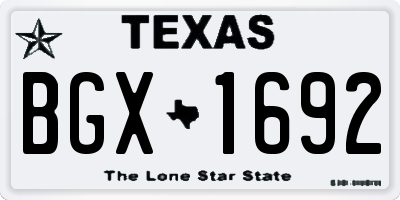 TX license plate BGX1692