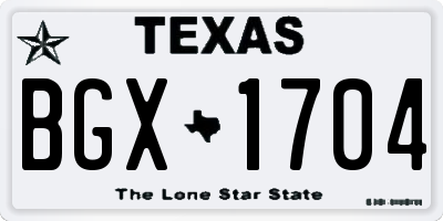 TX license plate BGX1704