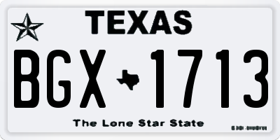 TX license plate BGX1713