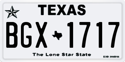 TX license plate BGX1717