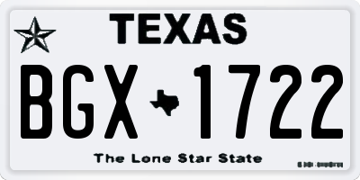 TX license plate BGX1722