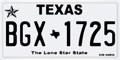 TX license plate BGX1725