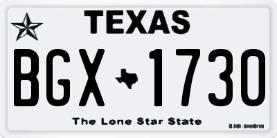 TX license plate BGX1730