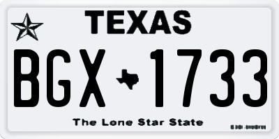 TX license plate BGX1733