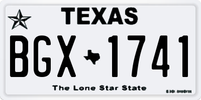 TX license plate BGX1741