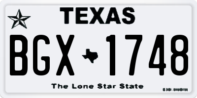 TX license plate BGX1748