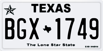 TX license plate BGX1749