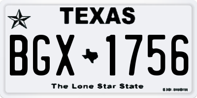 TX license plate BGX1756