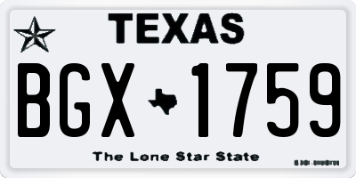 TX license plate BGX1759