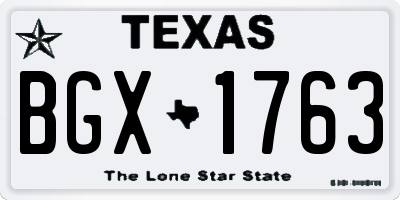 TX license plate BGX1763