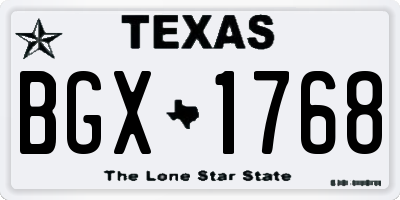TX license plate BGX1768