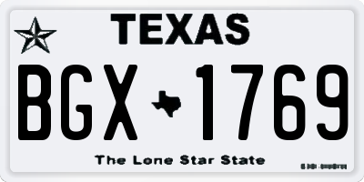 TX license plate BGX1769