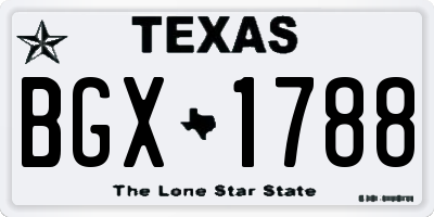 TX license plate BGX1788