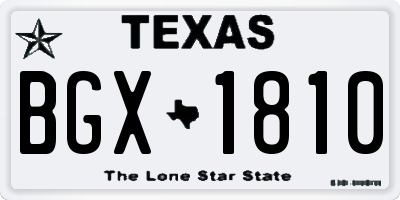 TX license plate BGX1810
