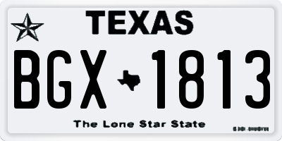 TX license plate BGX1813