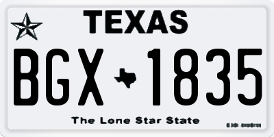 TX license plate BGX1835