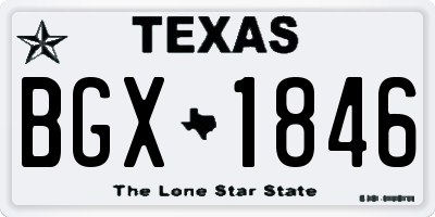 TX license plate BGX1846