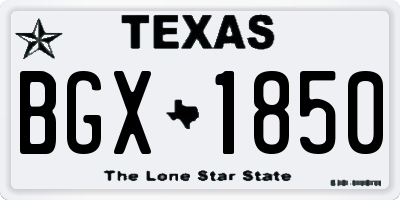 TX license plate BGX1850