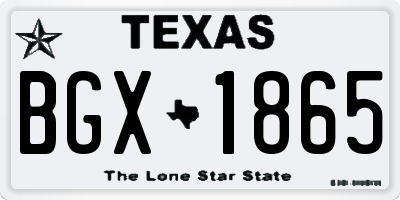 TX license plate BGX1865