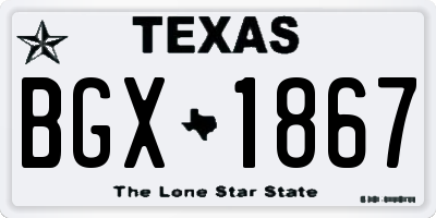 TX license plate BGX1867