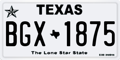 TX license plate BGX1875