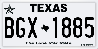 TX license plate BGX1885