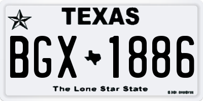 TX license plate BGX1886