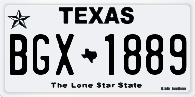 TX license plate BGX1889