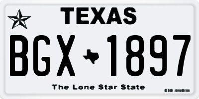 TX license plate BGX1897