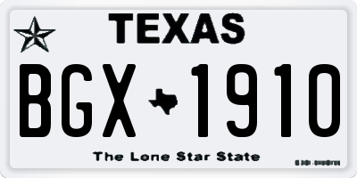 TX license plate BGX1910