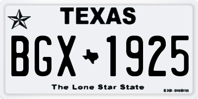 TX license plate BGX1925