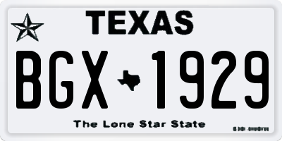 TX license plate BGX1929