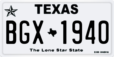 TX license plate BGX1940